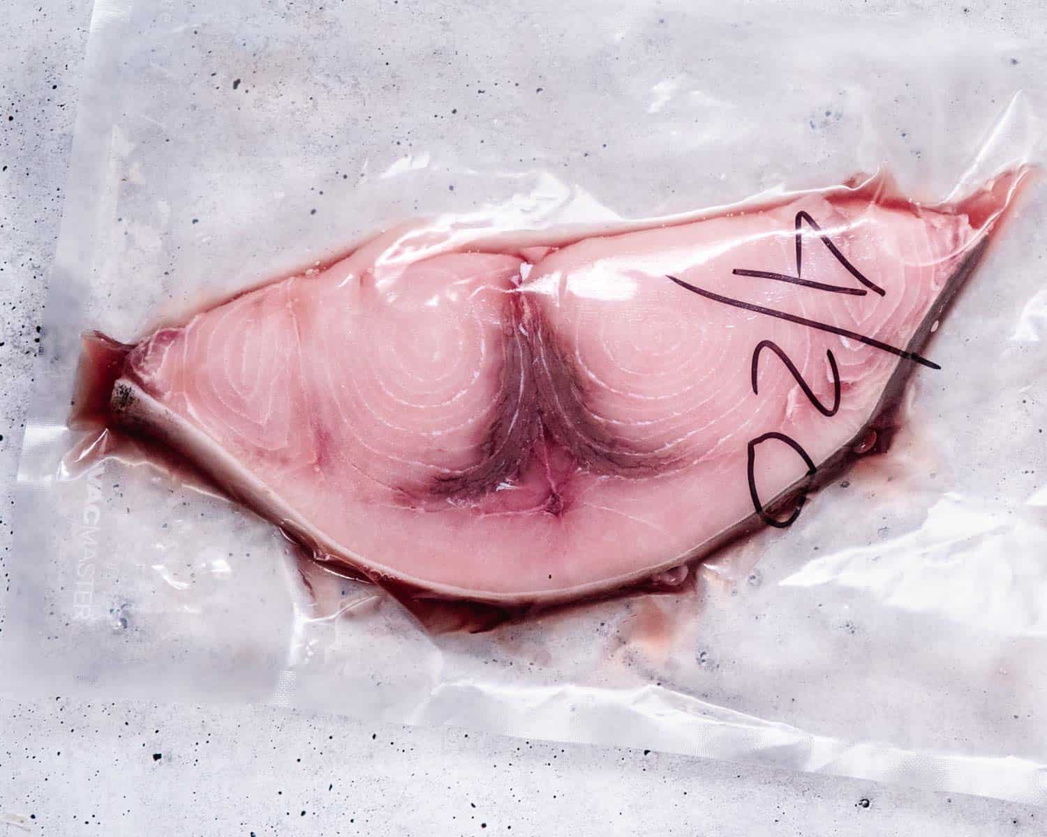 vacuum packed swordfish steak