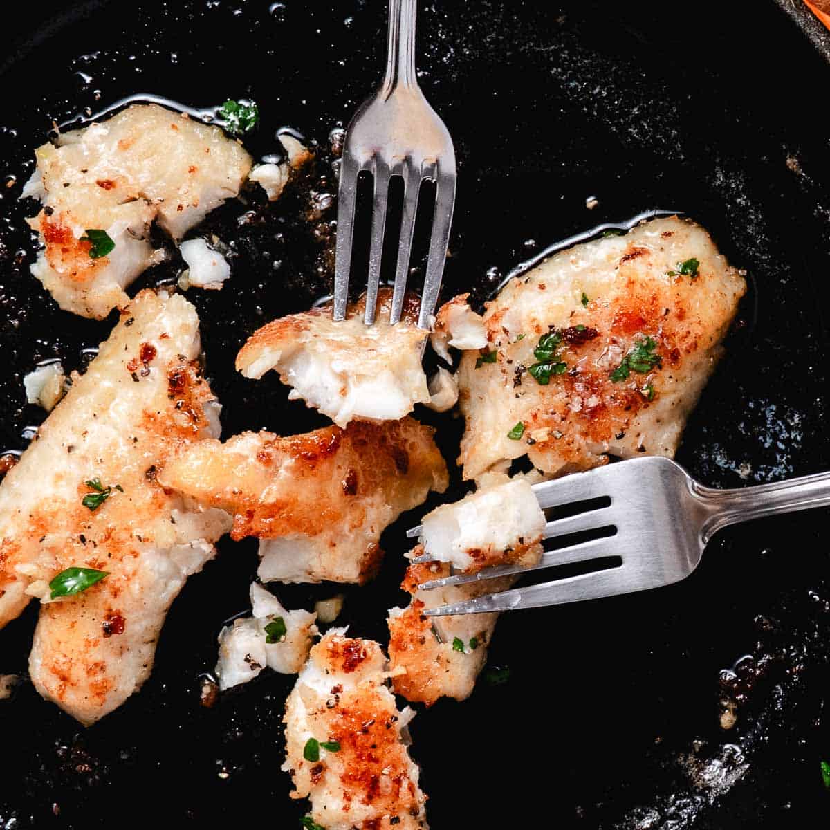 a skillet of rosies being eaten right out of the pan.
